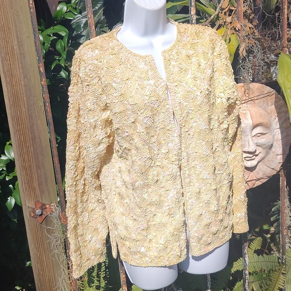 '50s vintage hand beaded wool cardigan sweater size large